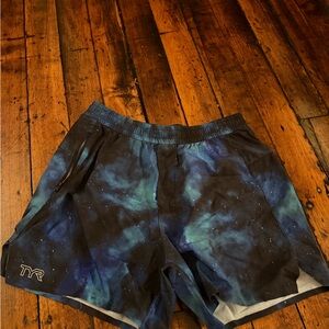 TYR Cosmic Blue and Black Swim Shorts